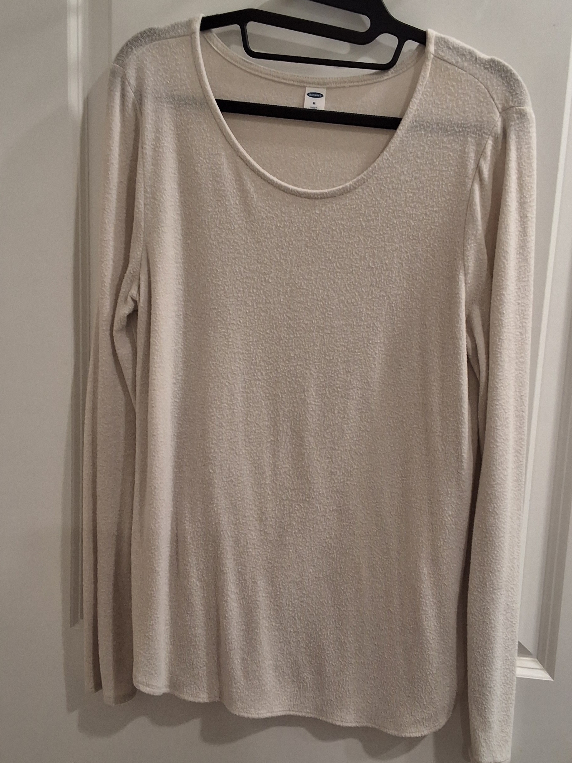 Old Navy Cream Scoop Neck Long Sleeve Top